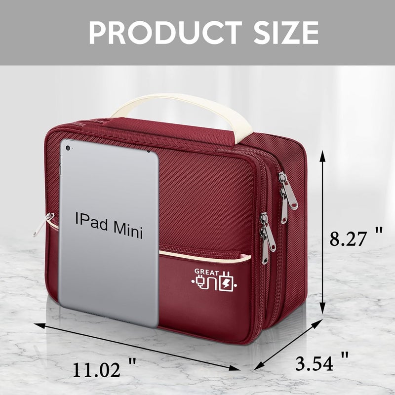 CILLA Electronic Organizer Travel Case, Travel Cord Organizer Case Portable Waterproof Cable Organizer Bag for Charger, Cord, USB, Power Bank, Earphone - Image 2